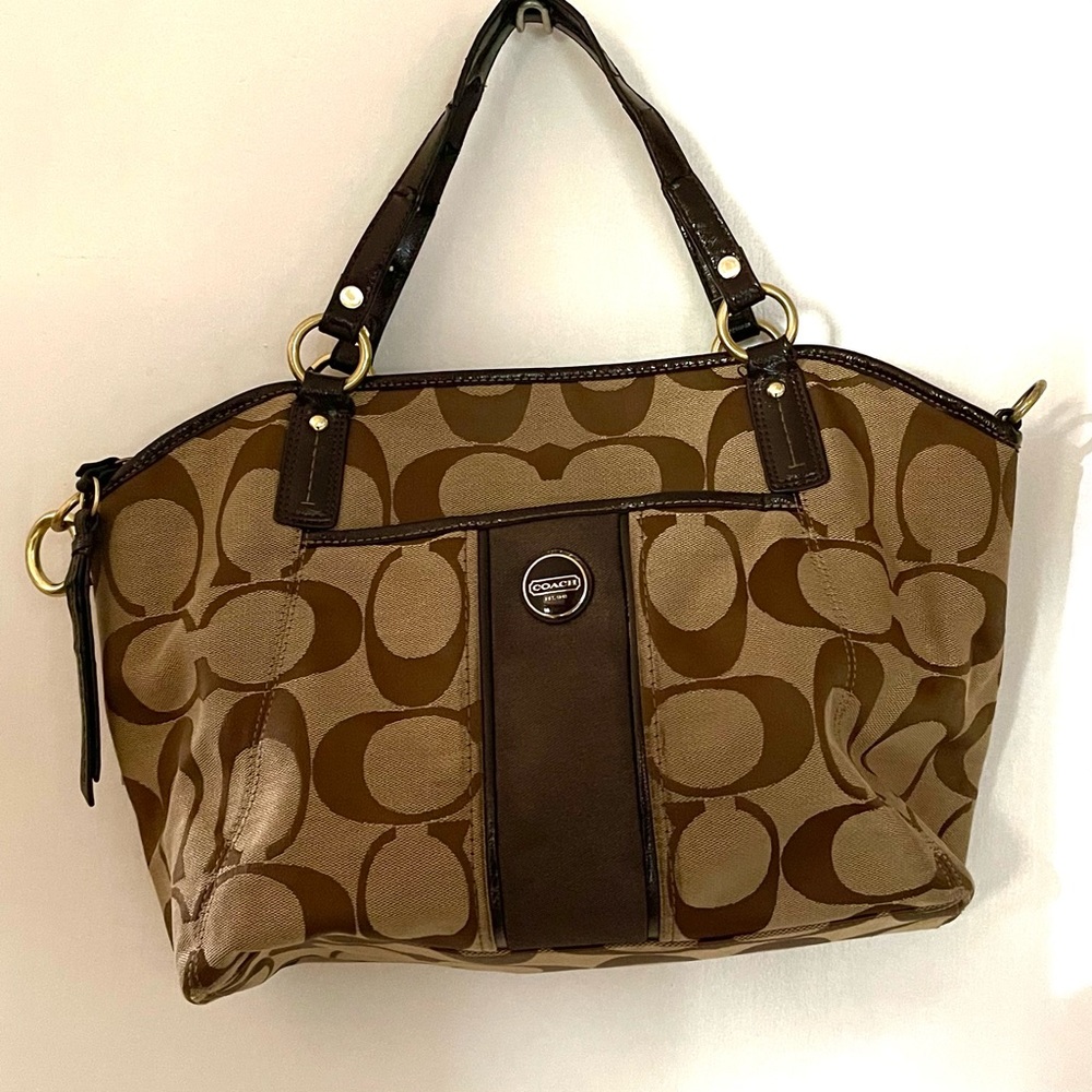 Coach Signature Stripe Pocket Tote